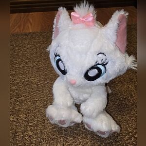 Big Feet Marie Disney White Plush Cat with Oversized Pink Bow